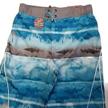 ZeroXposur Washed Ashore Surf Swim Shorts Boys XL (18/20) Beach Blue Ocean Shark - £10.15 GBP