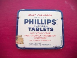 Phillip Magnesia Tablets Vintage Metal Tin - £13.62 GBP