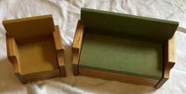 VTG STROMBECKER FOLD OUT GREEN COUCH BED WOOD DOLLHOUSE FURNITURE #156 C... - £38.75 GBP