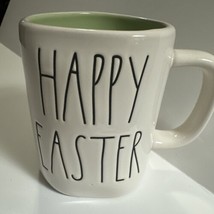 Rae Dunn Happy Easter Ceramic Coffee Mug White Outside Pale Green Inside New - £15.57 GBP