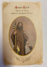 Saint Roch ( Patron of Plagues) Prayer Card + Medal, New - £4.76 GBP