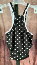 Baby Girl 1 Piece Polka Dots on Black w/ White Lace &amp; Ruffles Swimsuit 1... - $87.52 MXN