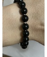 Pre Owned David Yurman 8mm  Black  Onyx Spiritual Beaded Bracelet Adjust... - £191.50 GBP