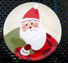 Hallmark Santa Plate Snowflakes Decor 10.5&quot; Christmas - $9.99