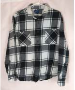 Arizona Jean Co. Men&#39;s Black &amp; White Plaid Button-Up Flannel Shirt Size XL - $19.11 CAD