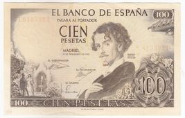 Espagne " Erreur Série Pas De Bas Visible &amp; Couleur " Espagne,100 Peseta... - $98.00