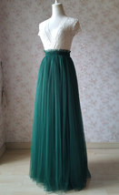 DARK GREEN Tulle Maxi Skirt Wedding Party Custom Plus Size Tulle Skirt image 3