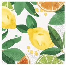 Citrus Fruit 16 Ct Lunch Napkins Summer Party Lemon Orange Lime - £3.02 GBP