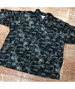 Men&#39;s Avirex Black | Grey All Over Short Sleeve Button Down Shirt  - $89.00