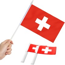 Anley Switzerland Mini Flag 12 Pack - Hand Held Small Miniature Swiss Flag - £6.19 GBP