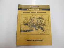 1976 Gomaco Commander III Automated Slipform Trimmer Paver Operators Man... - $13.39