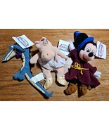 Disney Fantasia Sorcerer Mickey Hippo Aligator Bean Bag Plush VINTAGE Lo... - $40.55 CAD