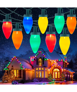 C9 Christmas String Lights Outdoor, 50Feet Vintage Lights 50 Colored Bulbs - $64.21
