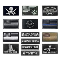14 Pcs Tactical Patch Of Usa Flag Patch Thin Blue Line Patch Pirate Badge Emblem - £22.01 GBP
