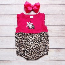 NEW Boutique Baby Girls Easter Bunny Rabbit Leopard Romper Jumpsuit - £6.72 GBP