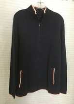 Lachland Mens Casual Sweater zip front Long-Sleeve navy sz US L NEW - $54.89