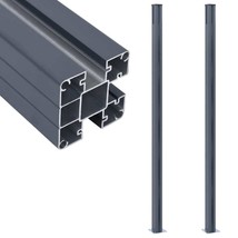 vidaXL Fence Posts 2 pcs Dark Gray 72.8&quot; Aluminum - €256,35 EUR