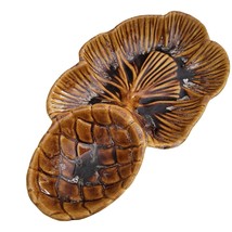 Vintage Wade California Pottery Leaf Pine Cone Divided Serving Dish Mid Century - £19.58 GBP
