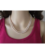 Pale Pink Baroque Freshwater Pearl Necklace, 34 Inches - $175.42 CAD