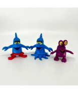 3 Wendy&#39;s Alien Mix-Ups Monsters Plastic PVC Applause Figures 1989 Blue ... - £11.19 GBP