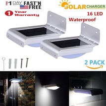 2x Solar Light Motion Sensor Outdoor Wall Security Night Light for Gutter Patio - £39.19 GBP