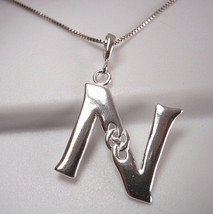 Celtic Letter &quot;N&quot; 925 Sterling Silver Necklace Corona Sun Jewelry n - £12.22 GBP