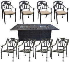 Patio conversation sets with propane fire pit 8 piece garden outdoor furniture - £3,983.60 GBP