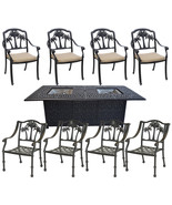 Patio conversation sets with propane fire pit 8 piece garden outdoor fur... - $5,756.51 CAD