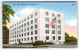 State Office Building Montpelier Vermont Linen Postcard Tichnor Unused Vintage - £7.13 GBP