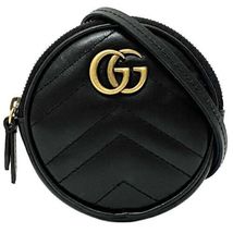 Gucci Mini Bag Black Gold GG Marmont Leather - £1,202.39 GBP