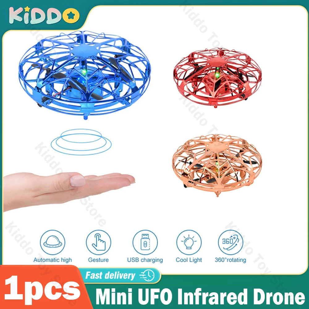 Mini UFO Drone RC Helicopter Aircraft Toy Quadcopter Infrared Hand Sensing - £19.11 GBP+