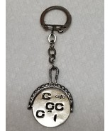 Café Ambigram Keychain with Vintage Style Ornate Border France 1960s Metal - £9.72 GBP