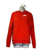 Nike Hoodie Size M Red Orange White Swoosh Logo Pullover Sweatshirt - £15.54 GBP