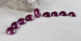 10X8 MM NATURAL UNHEATED RUBY OVAL CABOCHON 9 PCS 37.10 CTS GEMSTONE BRA... - £350.95 GBP