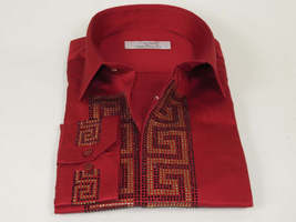 Men CEREMONIA Turkey Shirt 100% Cotton Fancy Rhine Stones #TSV 28 Slim Fit image 7