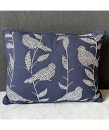 Navy Blue Silver Sequin Birds Throw Pillow 13&quot; x 17.5&quot;  Zippered Pillow ... - $32.41 CAD