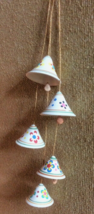 Clay Pottery Wind Chimes Floral Motif, Handmade Hanging Decor, Nature Inspired - £27.97 GBP