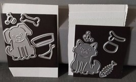 Metal Die Cut Emboss Stencils Dog and Cat 1.5&#39;&#39; Crafting Stamping Card M... - $9.50