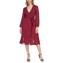 kensie Women&#39;s V-Neck Chiffon Fit &amp; Flare Dress Burgundy Size 6 $138 - £15.13 GBP