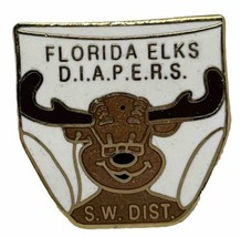 Florida Elks Diapers Southwest Dist Lodge BPOE Benevolent Order Enamel Hat Pin - £6.35 GBP