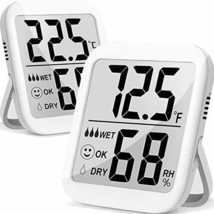 Humidity Gauge, 2 Pack Max Indoor Thermometer Hygrometer Humidity Meter - £23.38 GBP