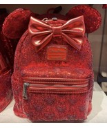 Disney Parks Loungefly Minnie Mouse Pirate REDD Red Sequined Mini Backpack - $120.99