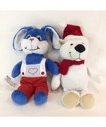 2 Ferrero Kinder Surprise Bunny Rabbit &amp; Polar Bear Plush Animal  Stuffe... - $23.76