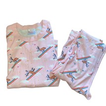 Hanna Andersson Unicorn Rainbow Cloud Two Piece long john Pink Pajama Set sz 14 - £21.57 GBP