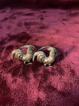 Pair Of Brass Rooster Napkin Rings - $4.95