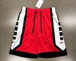 Nike Men Dri-FIT Elite Basketball Shorts DH7142-657 Loose Fit Red White ... - $34.95