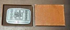 Vtg General Electric Statex Drive GE silver Colored Belt Buckle In Original Box - £16.23 GBP