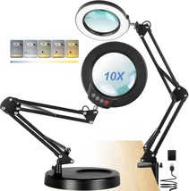 10X Magnifying Glass with Light and Stand, 5 Color Modes Stepless Dimmin... - $62.69