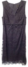 New Anna Sui Black Lace Overlay Sleeveless Dress LBD Lined Sheath - £47.07 GBP