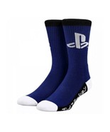 PlayStation Logo Japanese Katakana Text Crew Socks Blue New - £10.94 GBP